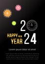 happy new year 2024. typography design for background, banner, poster, greeting