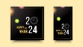 happy new year 2024. typography design for background, banner, poster, greeting