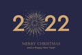 happy new year 2022 typography with firework background Royalty Free Stock Photo