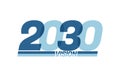 Happy new year 2030. Typography logo 2030 vision, 2030 New Year banner