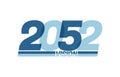 Happy new year 2052. Typography logo 2052 vision, 2052 New Year banner Royalty Free Stock Photo