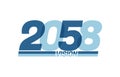 Happy new year 2058. Typography logo 2058 vision, 2058 New Year banner Royalty Free Stock Photo