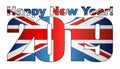 Happy New Year 2019 with United Kingdom flag inside