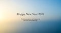 Happy new year 2026 with uplifting message and gradient sky background Royalty Free Stock Photo