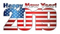Happy New Year 2019 with USA flag inside Royalty Free Stock Photo