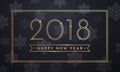 2018 Happy New Year vector background with gold and silver glitter numbers. Royalty Free Stock Photo