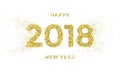 2018 Happy New Year vector background with silver snowflakes pattern Royalty Free Stock Photo