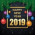 Happy new year 2019 vector banner