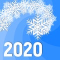 2020 happy new year. Vector new year card. Layout for design with snowflakes