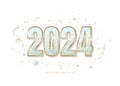 Happy New Year 2024. Vector congratulation template.