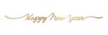 Happy New Year Vector 3-D Hand-Written Gold Script Illustration.