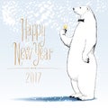 Happy new year 2017 vector greeting card Royalty Free Stock Photo