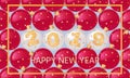 Happy New Year 2019. Vector greeting illustration with golden numbers.background decoration. Greeting card design Royalty Free Stock Photo
