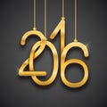 Happy New Year 2016 vector illustration, greeting card, postcard design Royalty Free Stock Photo