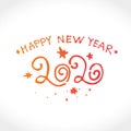 Happy New Year 2020 Vector Text Background.