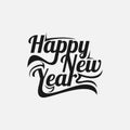 Happy new year vector word art text Calligraphic Lettering design card template Royalty Free Stock Photo