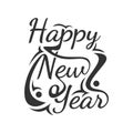 Happy new year vector word art text Calligraphic Lettering design card template Royalty Free Stock Photo