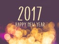 2017 happy new year on vintage blur festive bokeh light backgrou