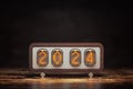 Happy New 2024 Year. Vintage nixie clock with 2024
