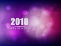 Happy new year 2018, violet purple greeting card