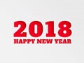 Happy New Year 2018 wallpaper banner background flower with paper cut out effect in red color. Royalty Free Stock Photo