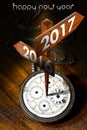 Happy New Year 2017 - Watch with Signs Royalty Free Stock Photo