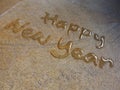 Happy new year water handwriting calligraphy