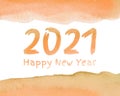 Happy new year 2021 watercolor theme. 2021 Greetings card. abstract background.2021 background banner. Vector illustration Royalty Free Stock Photo