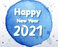 Happy new year 2021 watercolor theme. 2021 Greetings card. abstract background.2021 background banner. Vector illustration Royalty Free Stock Photo