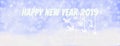 Happy new year winter outdoor with falling snowflakes, and hanging gift box,Panoramic web banner horizontal, with snow background Royalty Free Stock Photo