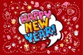 Happy New Year word bubble. Royalty Free Stock Photo