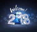 Happy New Year 2018 worldwide Greeting card Royalty Free Stock Photo