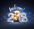 Happy New Year 2018 worldwide Greeting card Royalty Free Stock Photo