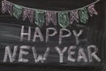 Happy New Year written on blackboard Royalty Free Stock Photo