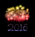 Happy new year 2016 written with Sparkle firework Royalty Free Stock Photo