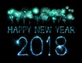 Happy new year 2018 written with Sparkle firework Royalty Free Stock Photo