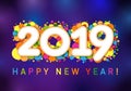 2019 Happy New Year xmas greetings. Royalty Free Stock Photo