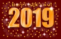 2019 Happy New Year Xmas greetings. Royalty Free Stock Photo