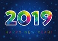 2019 Happy New Year xmas greetings. Royalty Free Stock Photo