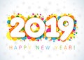 2019 Happy New Year xmas greetings. Royalty Free Stock Photo