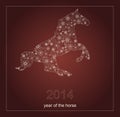 Happy new year 2014. Year of the horse.Vector Royalty Free Stock Photo