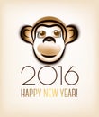 Happy new year 2016. Year Of The Monkey. Royalty Free Stock Photo
