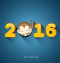 Happy New Year 2016 Year of Monkey Royalty Free Stock Photo