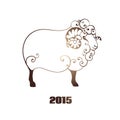 Happy new year 2015. Year of the Sheep. Royalty Free Stock Photo