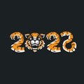 Happy new year 2022. The Year of the Tiger Royalty Free Stock Photo