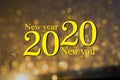 Happy New Year 2020. New year, new you, start, goals. Conceptual motivational message written with yellow paint. You can start to