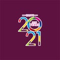 Happy New Years 2021 Celebration Vector Template Design Illustration Royalty Free Stock Photo