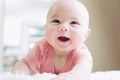 Happy newborn baby girl smiling Royalty Free Stock Photo