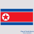 Bright button with flag of North Korea. Banner illustration with flag.