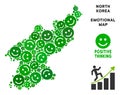 Vector Happiness North Korea Map Composition of Smileys